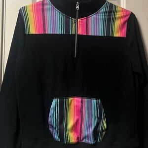 Crazy Train ~ Jacket ~ Women’s ~ Medium ~ Pullover ~ Black & Multicolored